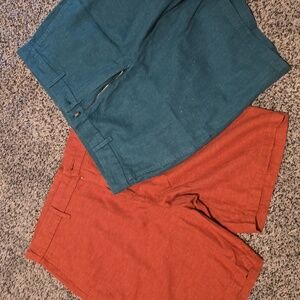 set of 2, Old Navy Men's Red and Blue Flat Front Shorts, new with tags